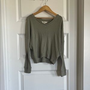 Kids Ribbed Knit Top - Green